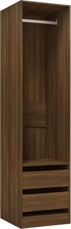 Maison Exclusive Kledingkast met lades 50x50x200 cm bewerkt hout bruineikenkleur