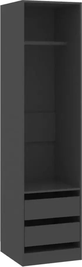 Maison Exclusive Kledingkast met lades 50x50x200 cm bewerkt hout grijs