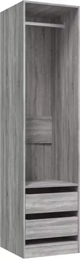 Maison Exclusive Kledingkast met lades 50x50x200 cm bewerkt hout grijs somoma