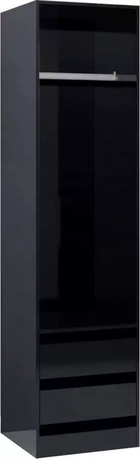 Maison Exclusive Kledingkast met lades 50x50x200 cm bewerkt hout hoogglans zwart