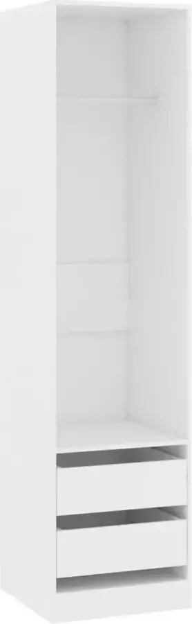 Maison Exclusive Meubelmania Kledingkast met lades 50x50x200 cm bewerkt hout wit