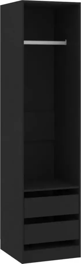 Maison Exclusive Kledingkast met lades 50x50x200 cm bewerkt hout zwart