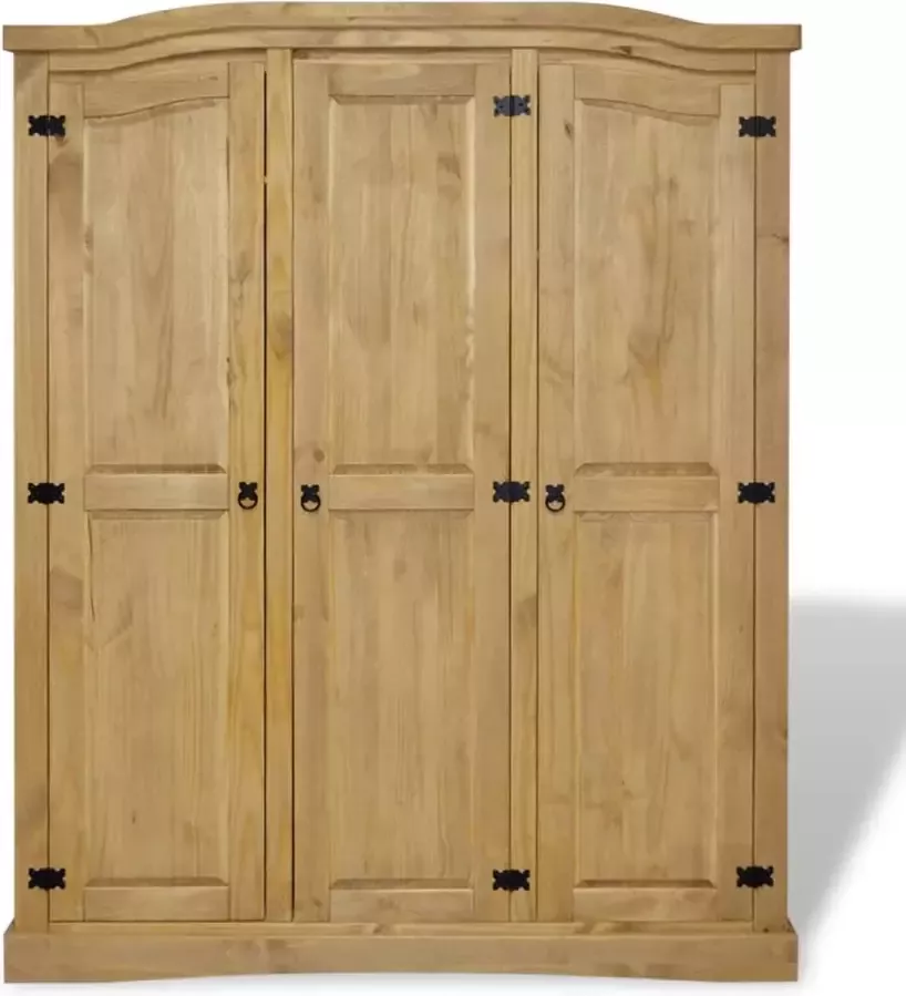 Maison Exclusive Kledingkast Mexicaans grenenhout Corona-stijl 3 deuren