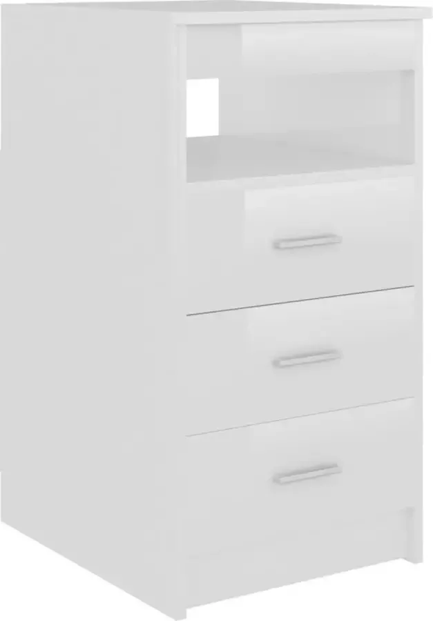 Maison Exclusive Ladekast 40x50x76 cm bewerkt hout hoogglans wit