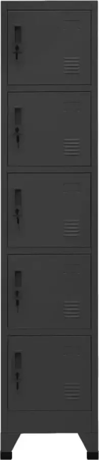 Maison Exclusive Lockerkast 38x40x180 cm staal antracietkleurig - Foto 1