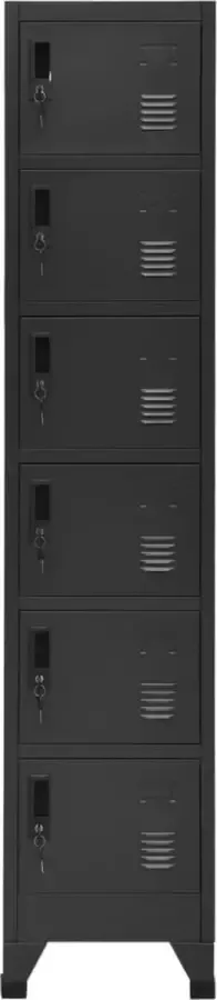 Maison Exclusive Lockerkast 38x40x180 cm staal antracietkleurig - Foto 2