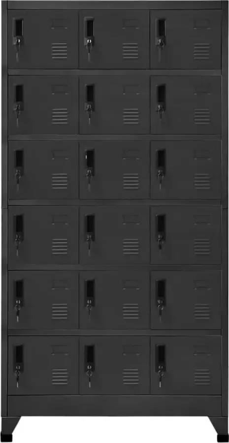 Maison Exclusive Lockerkast 90x40x180 cm staal antracietkleurig - Foto 3
