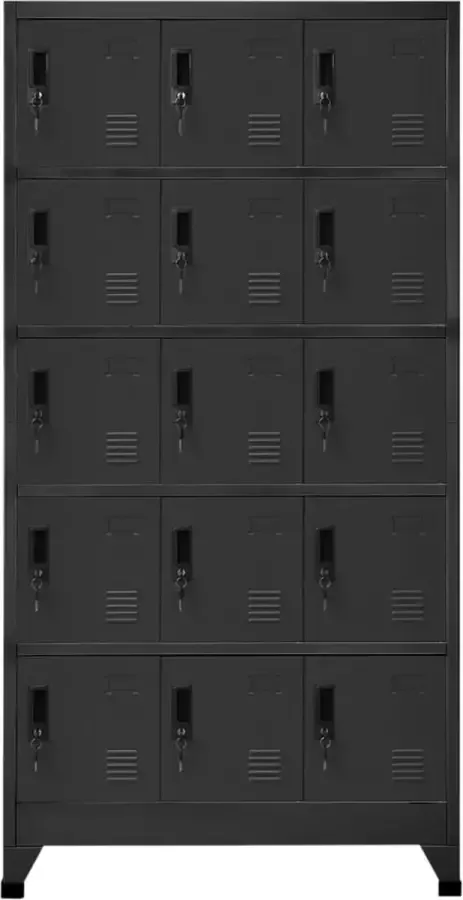 Maison Exclusive Lockerkast 90x40x180 cm staal antracietkleurig