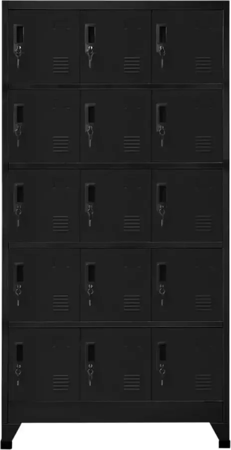 Maison Exclusive Lockerkast 90x40x180 cm staal zwart - Foto 3