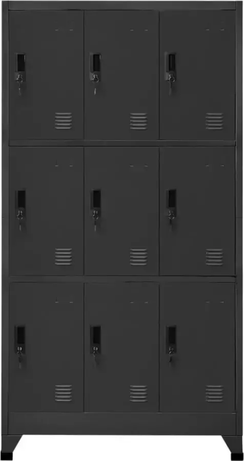 Maison Exclusive Lockerkast 90x45x180 cm staal antracietkleurig