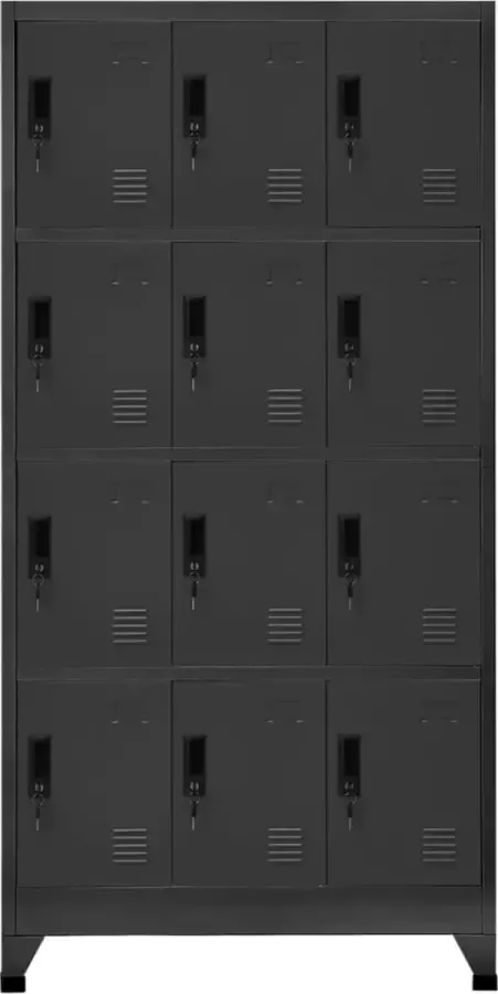 Maison Exclusive Lockerkast 90x45x180 cm staal antracietkleurig - Foto 3