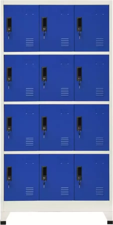 Maison Exclusive Lockerkast 90x45x180 cm staal grijs en blauw