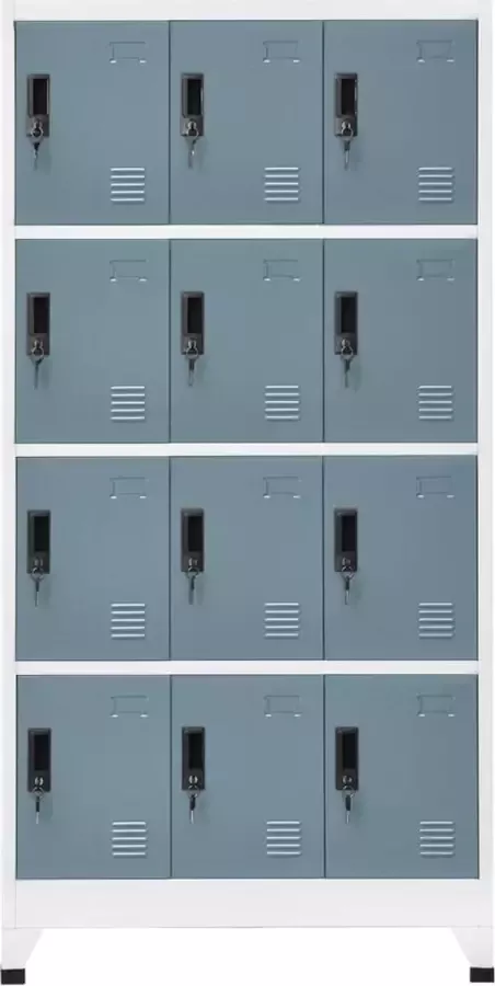 Maison Exclusive Lockerkast 90x45x180 cm staal lichtgrijs en donkergrijs