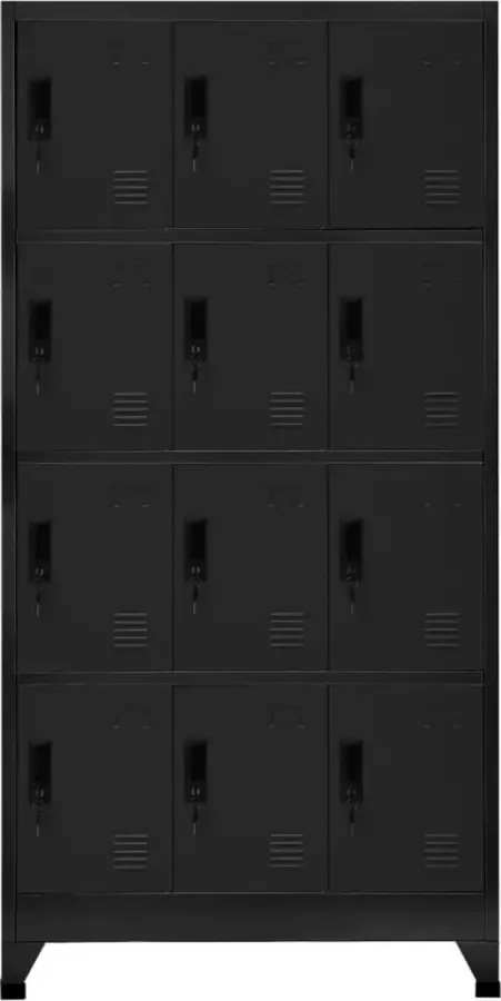 Maison Exclusive Lockerkast 90x45x180 cm staal zwart
