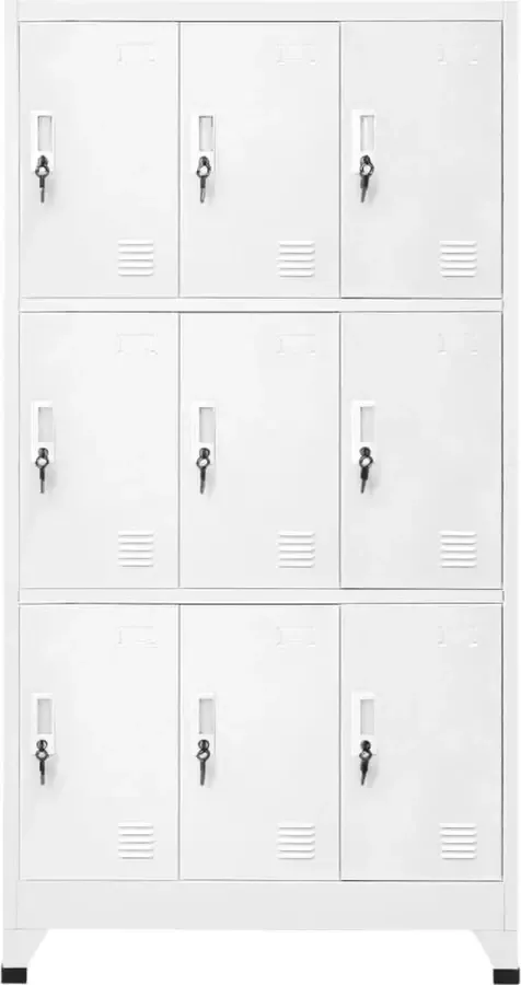 Maison Exclusive Lockerkast met 9 vakken 90x45x180 cm staal grijs