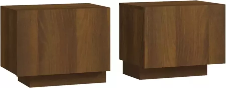 Maison Exclusive Nachtkastje 100x35x40 cm bewerkt hout bruineikenkleurig