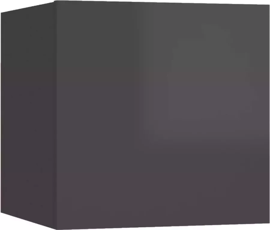 Maison Exclusive Nachtkastje 30 5x30x30 cm spaanplaat hoogglans grijs