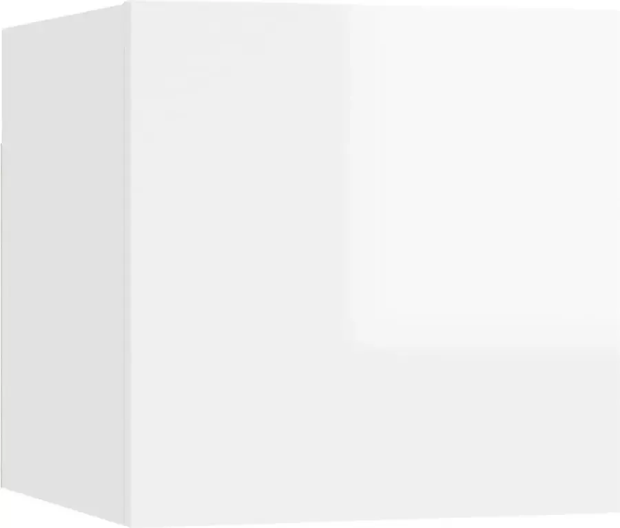 Maison Exclusive Nachtkastje 30 5x30x30 cm spaanplaat hoogglans wit