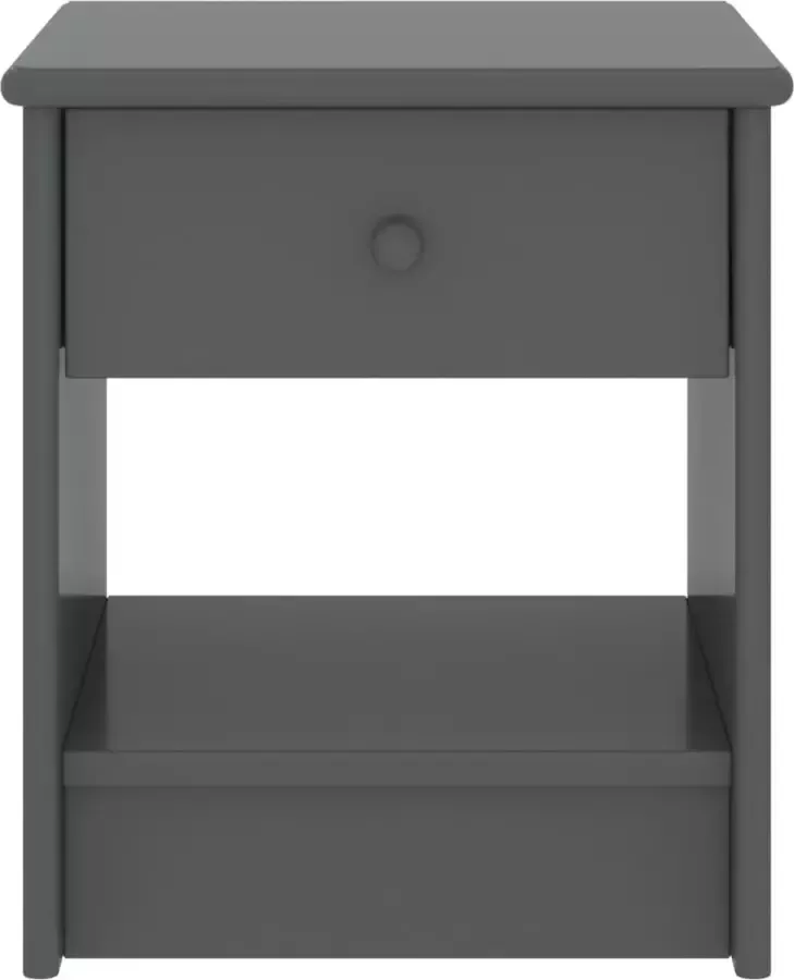Maison Exclusive Nachtkastje 35x30x40 cm massief grenenhout donkergrijs - Foto 2