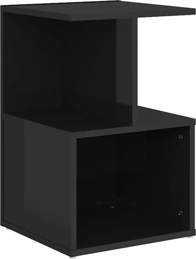 Maison Exclusive Nachtkastje 35x35x55 cm spaanplaat hoogglans zwart