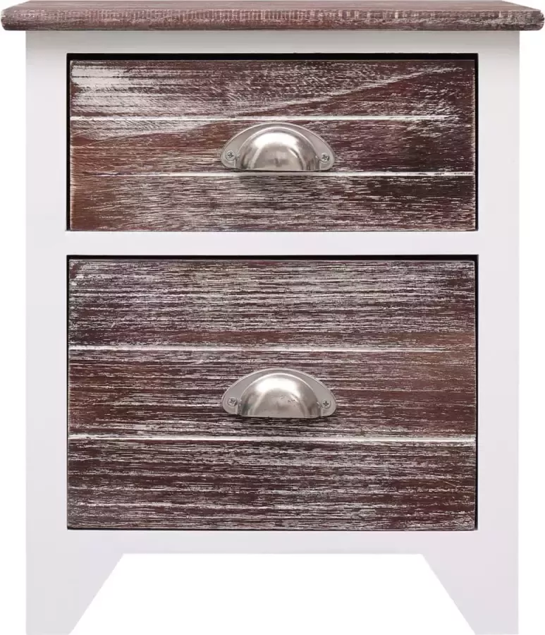 Maison Exclusive Nachtkastje 38x28x45 cm paulowniahout bruin en wit