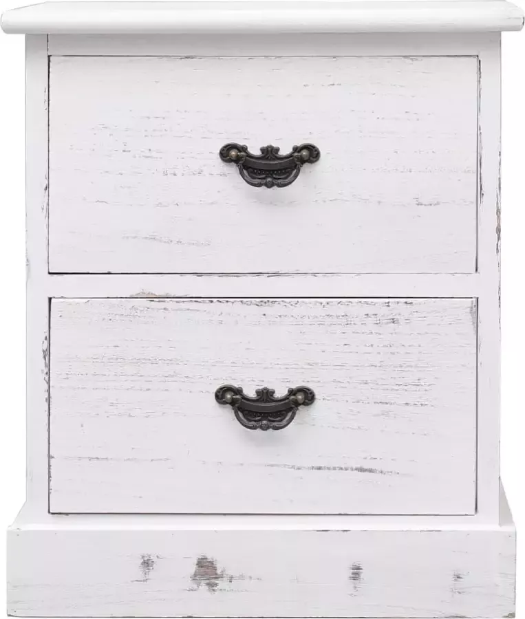 Maison Exclusive Nachtkastje 38x28x45 cm paulowniahout wit - Foto 2