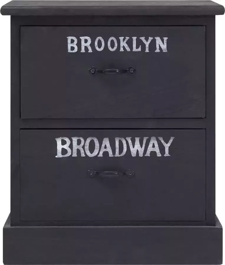 Maison Exclusive Nachtkastje 38x28x45 cm paulowniahout zwart