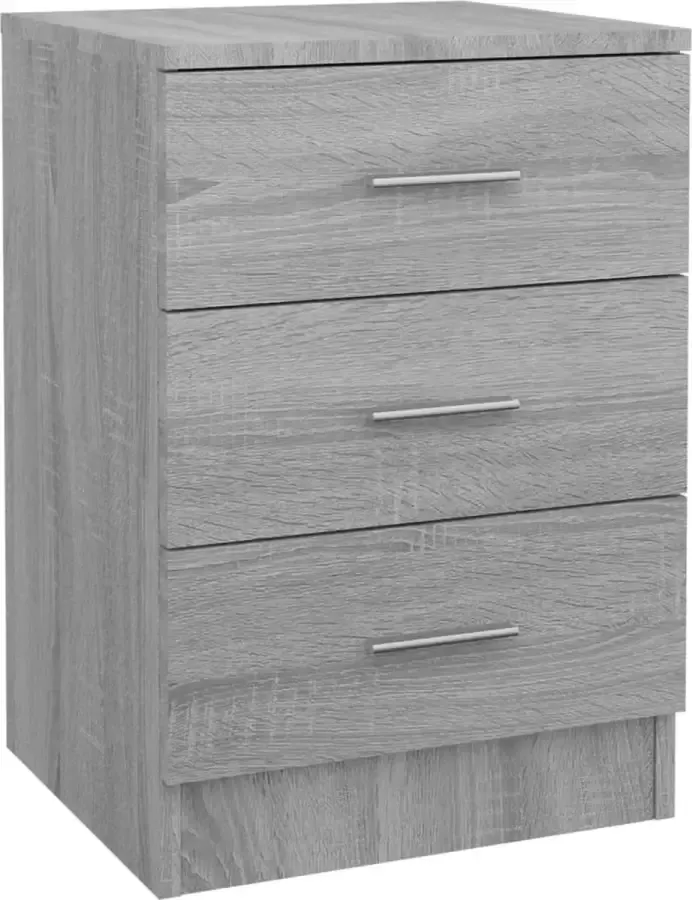 Maison Exclusive Nachtkastje 38x35x56 cm bewerkt hout grijs sonoma eikenkleurig