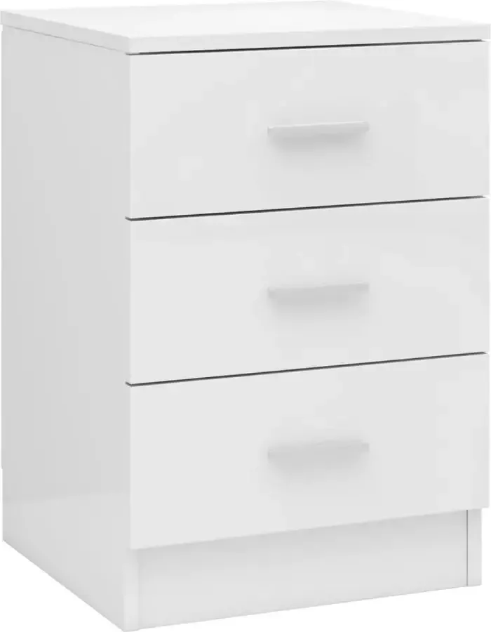 Maison Exclusive Nachtkastje 38x35x56 cm bewerkt hout hoogglans wit