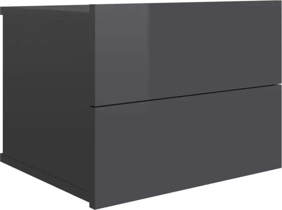 Maison Exclusive Nachtkastje 40x30x30 cm spaanplaat hoogglans grijs