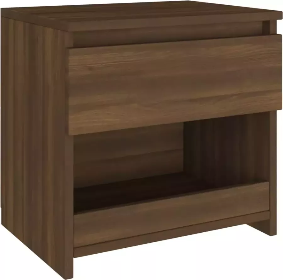 Maison Exclusive Nachtkastje 40x30x39 cm bewerkt hout bruineikenkleurig