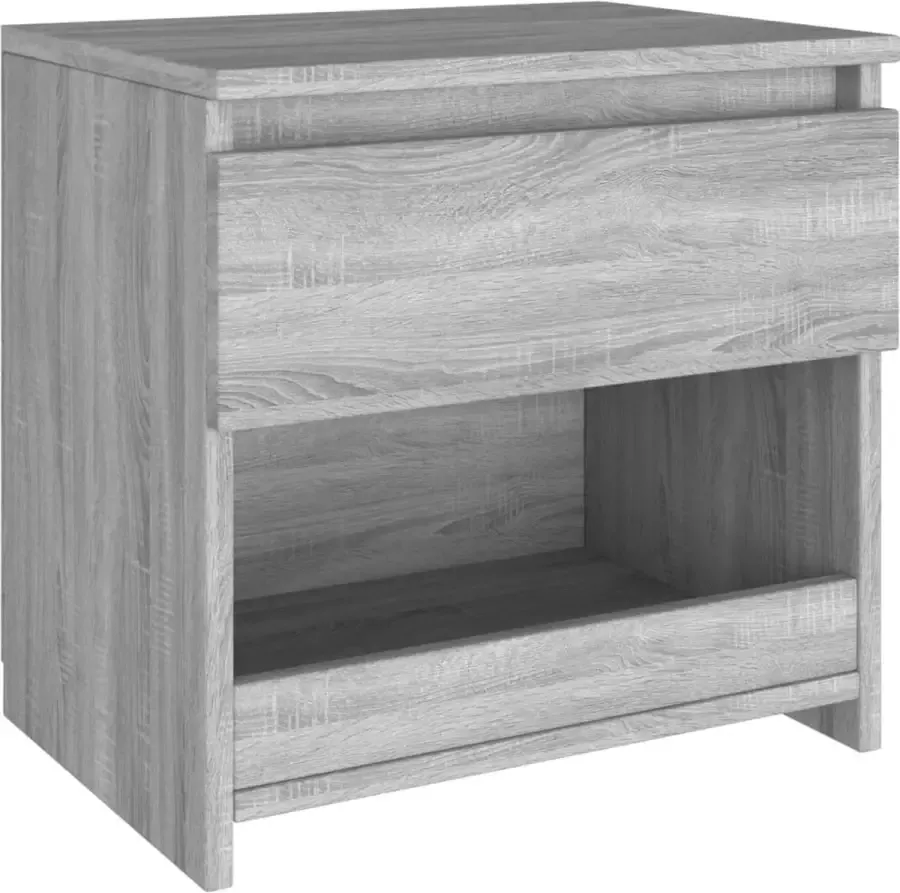 Maison Exclusive Nachtkastje 40x30x39 cm bewerkt hout grijs sonoma eikenkleurig