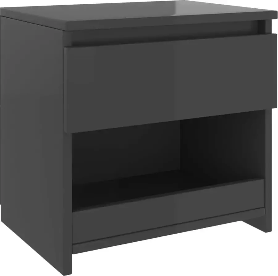 Maison Exclusive Nachtkastje 40x30x39 cm spaanplaat hoogglans grijs