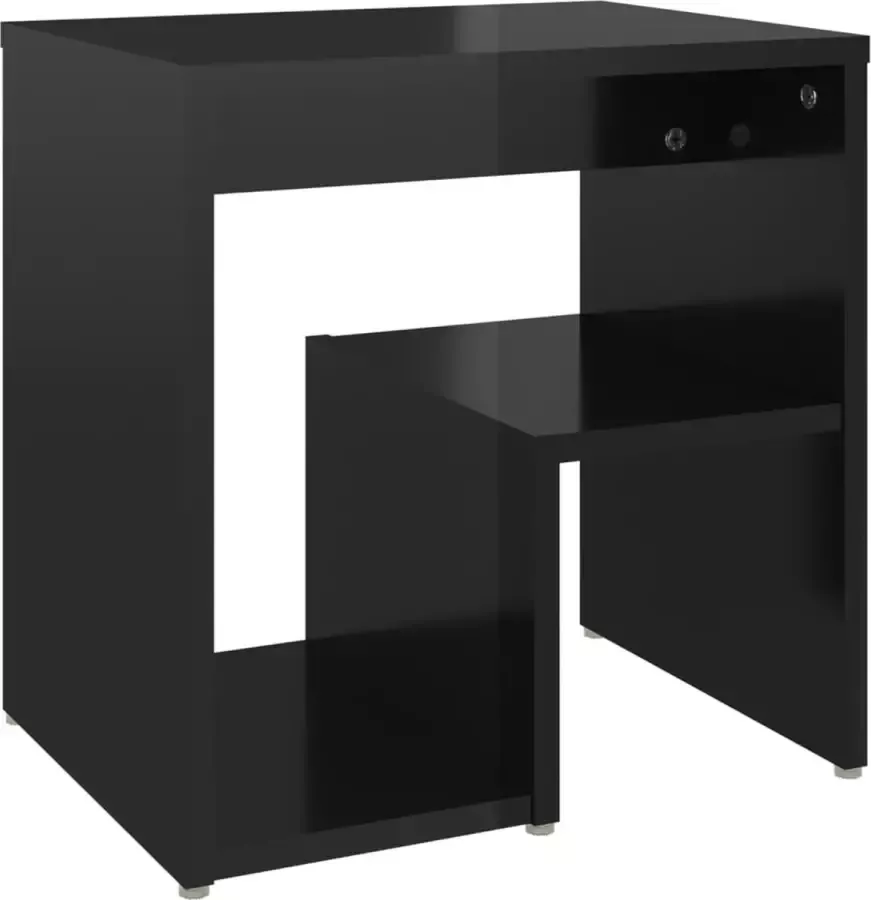 Maison Exclusive Nachtkastje 40x30x40 cm spaanplaat hoogglans zwart
