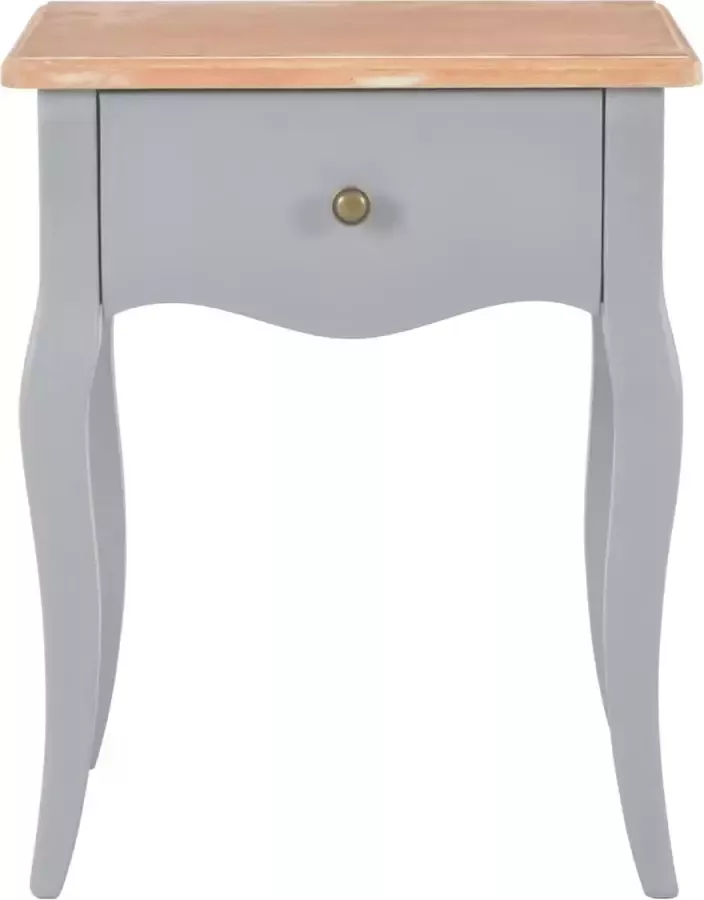 Maison Exclusive Nachtkastje 40x30x50 cm massief grenenhout grijs en bruin