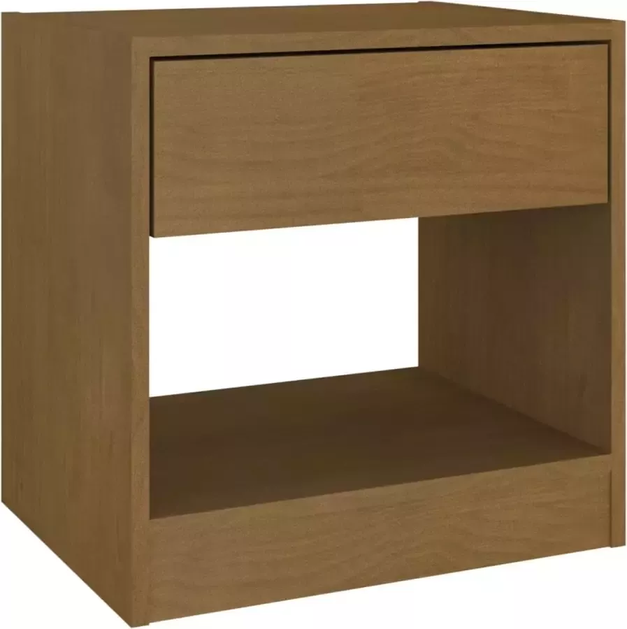 Maison Exclusive Nachtkastje 40x31x40 cm massief grenenhout honingbruin