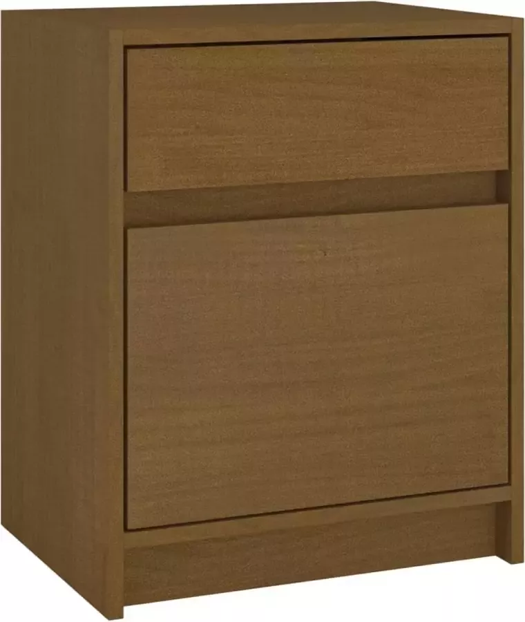 Maison Exclusive Nachtkastje 40x31x50 cm massief grenenhout honingbruin