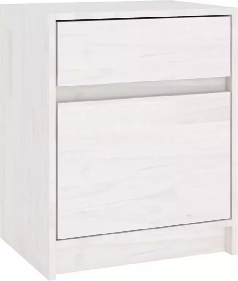 Maison Exclusive Nachtkastje 40x31x50 cm massief grenenhout wit