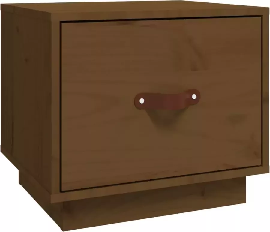 Maison Exclusive Nachtkastje 40x34x35 cm massief grenenhout honingbruin