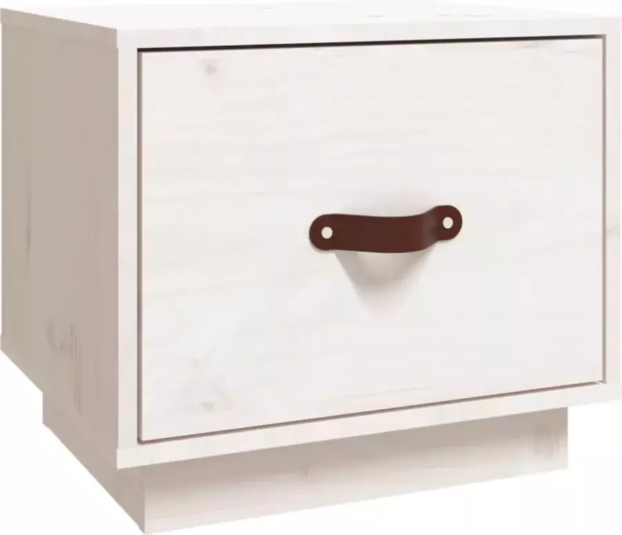 Maison Exclusive Nachtkastje 40x34x35 cm massief grenenhout wit