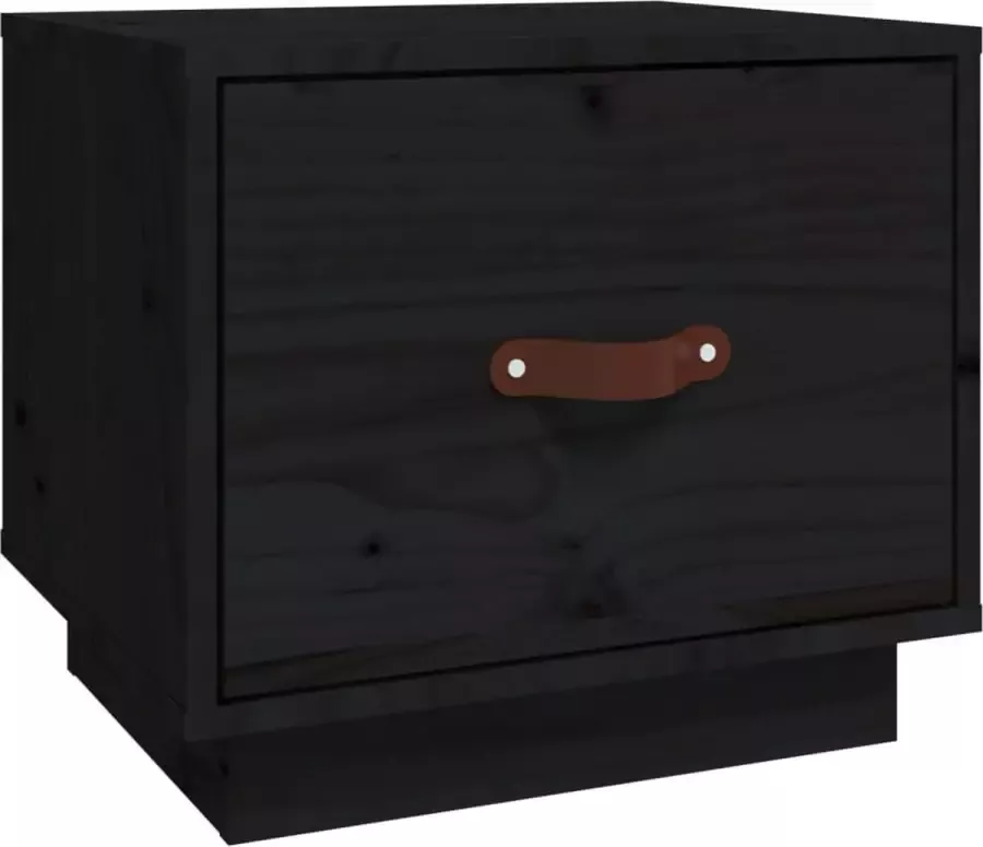 Maison Exclusive Nachtkastje 40x34x35 cm massief grenenhout zwart