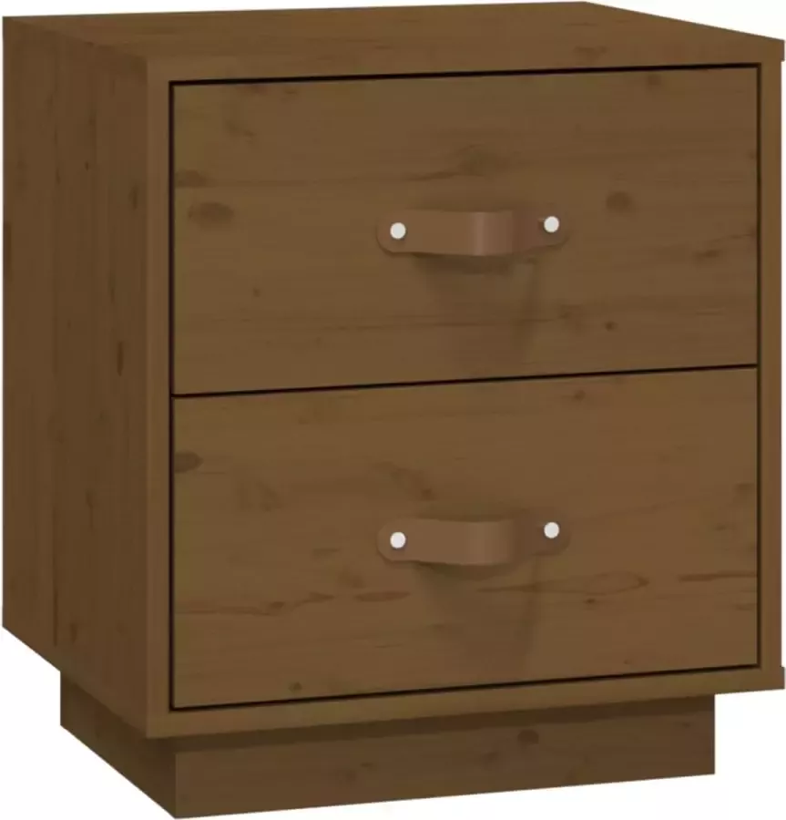 Maison Exclusive Nachtkastje 40x34x45 cm massief grenenhout honingbruin - Foto 2