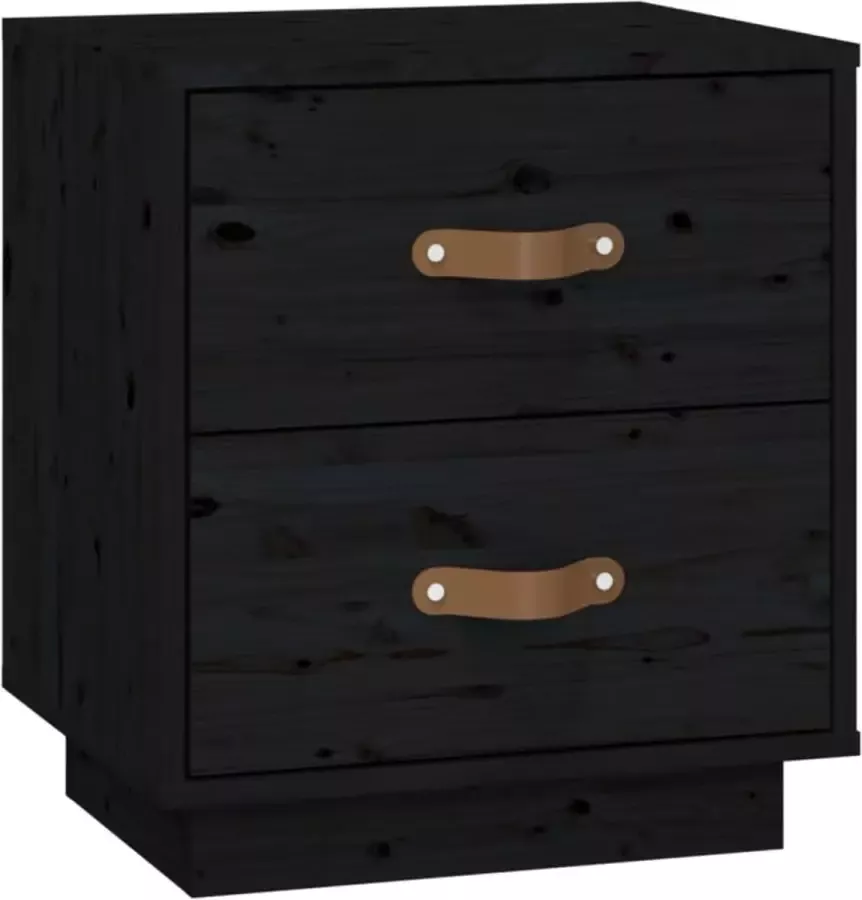 Maison Exclusive Nachtkastje 40x34x45 cm massief grenenhout zwart - Foto 3