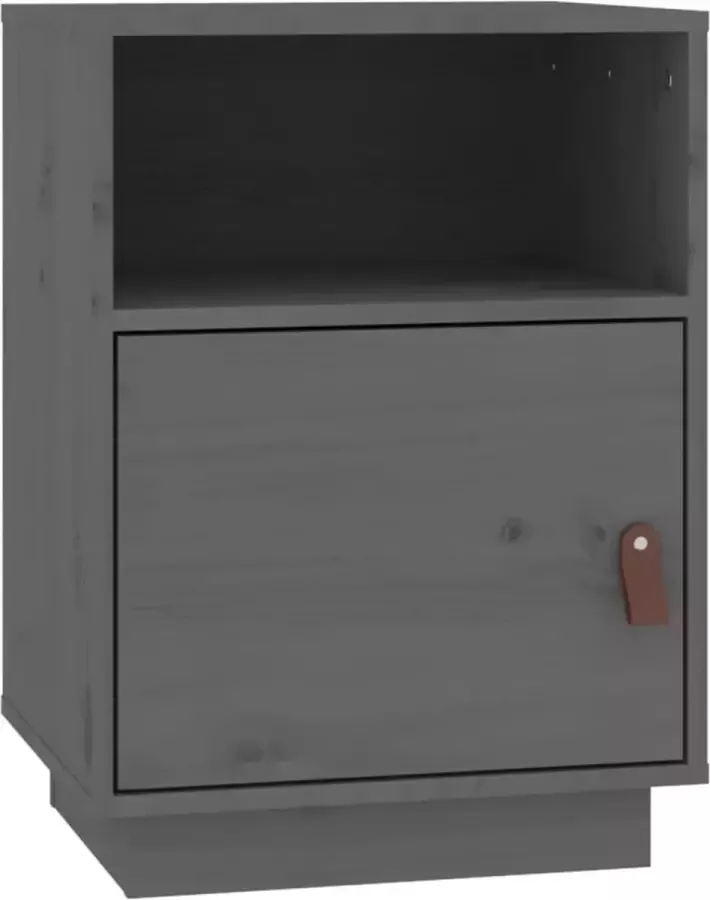 Maison Exclusive Nachtkastje 40x34x55 cm massief grenenhout grijs - Foto 2