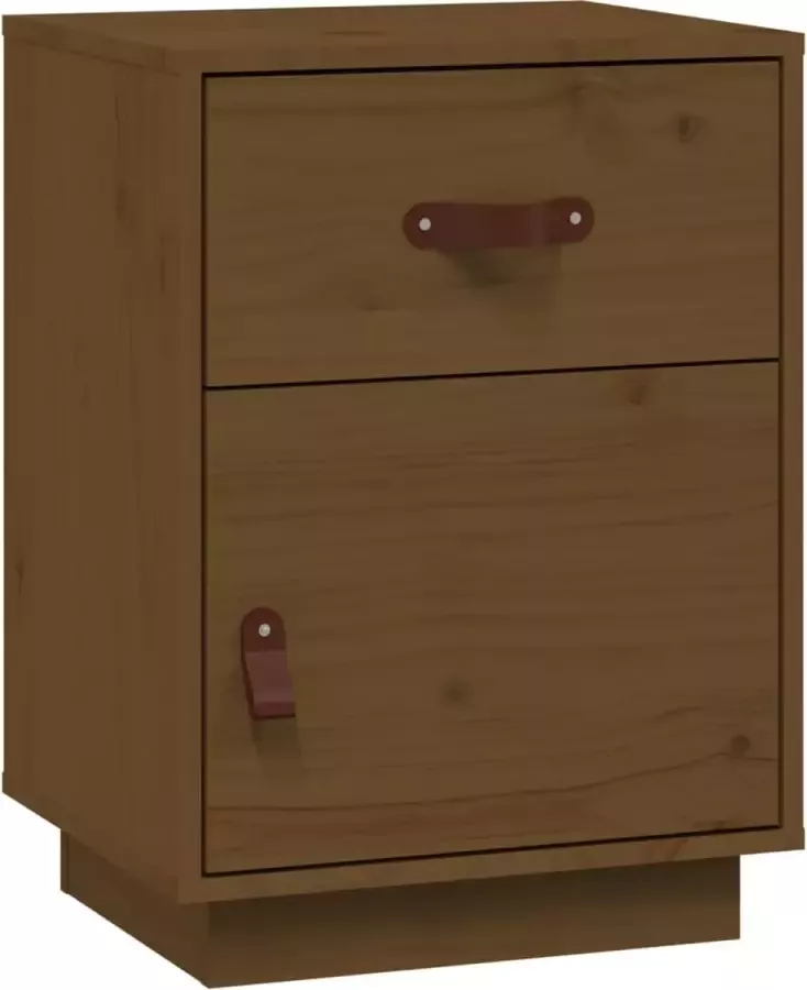 Maison Exclusive Nachtkastje 40x34x55 cm massief grenenhout honingbruin