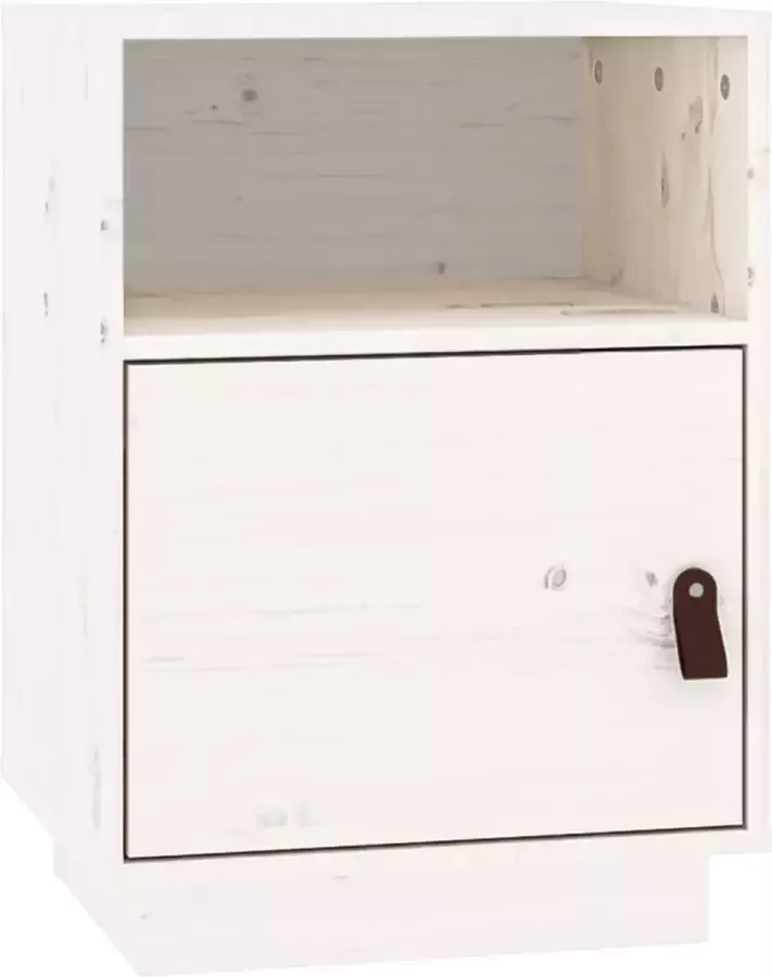 Maison Exclusive Nachtkastje 40x34x55 cm massief grenenhout wit - Foto 2