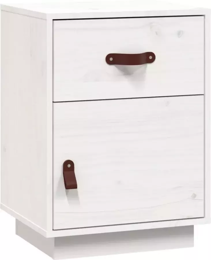 Maison Exclusive Nachtkastje 40x34x55 cm massief grenenhout wit