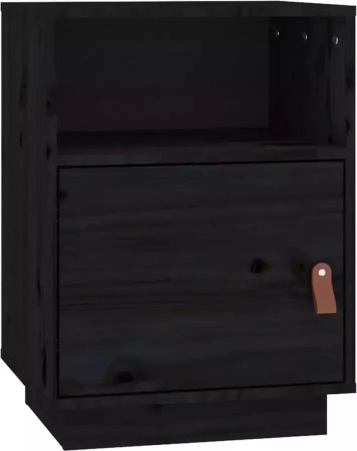 Maison Exclusive Nachtkastje 40x34x55 cm massief grenenhout zwart - Foto 2