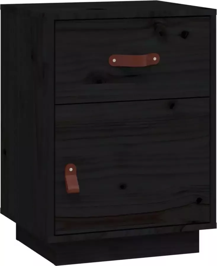 Maison Exclusive Nachtkastje 40x34x55 cm massief grenenhout zwart