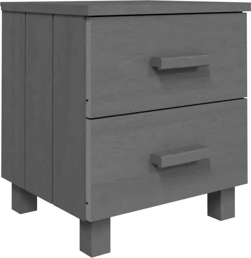Maison Exclusive Nachtkastje HAMAR 40x35x44 5 cm massief grenenhout donkergrijs